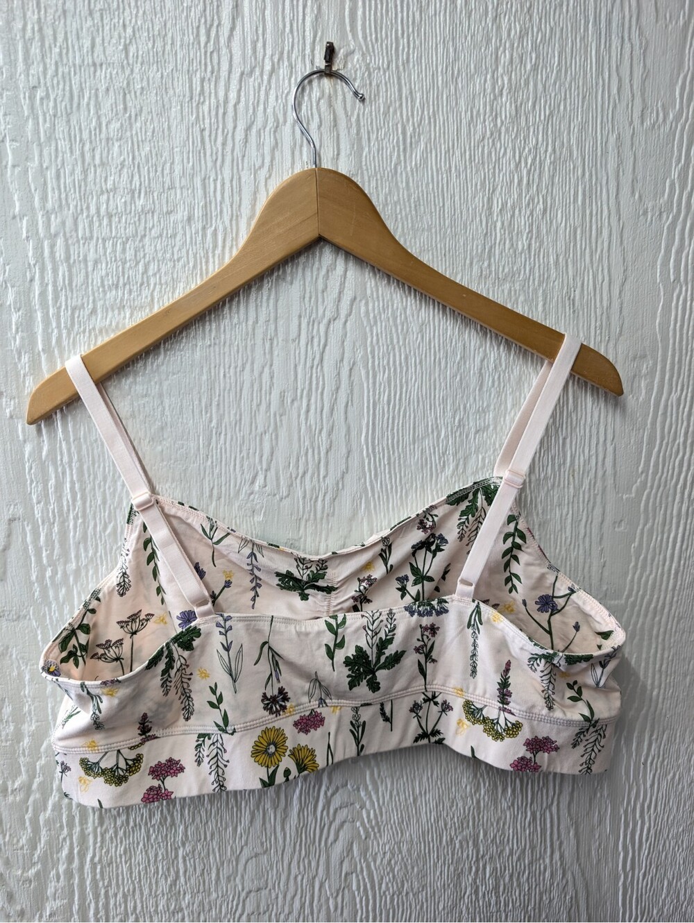 Duluth Trading Organic Cotton Bralette Bra Floral Wildflowers Women's Size XL - Picture 6 of 6